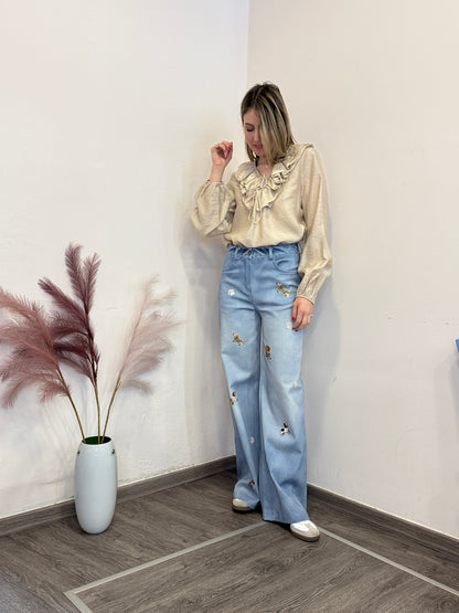 Camicia frappa beige