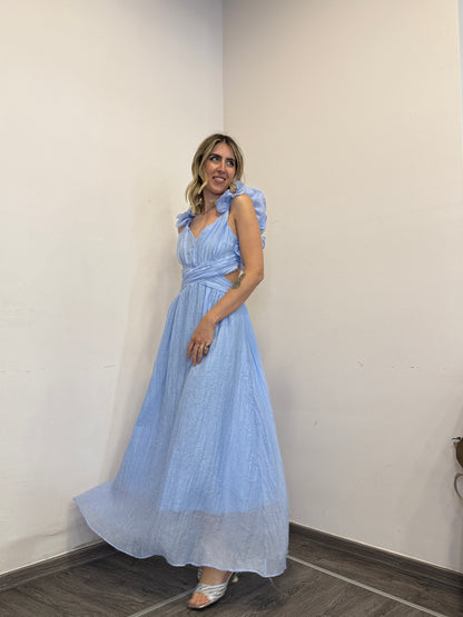 Abito con schiena nuda voulant