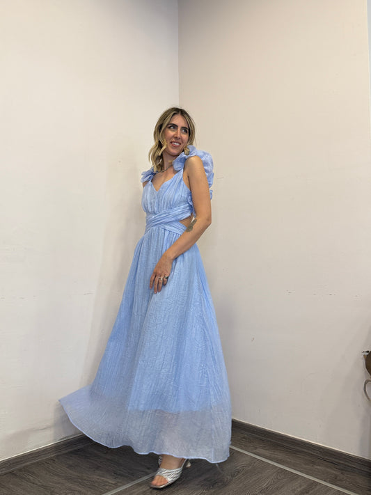 Abito con schiena nuda voulant