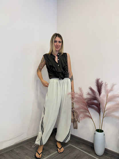 Pantaloni balloon bicolor leggeri