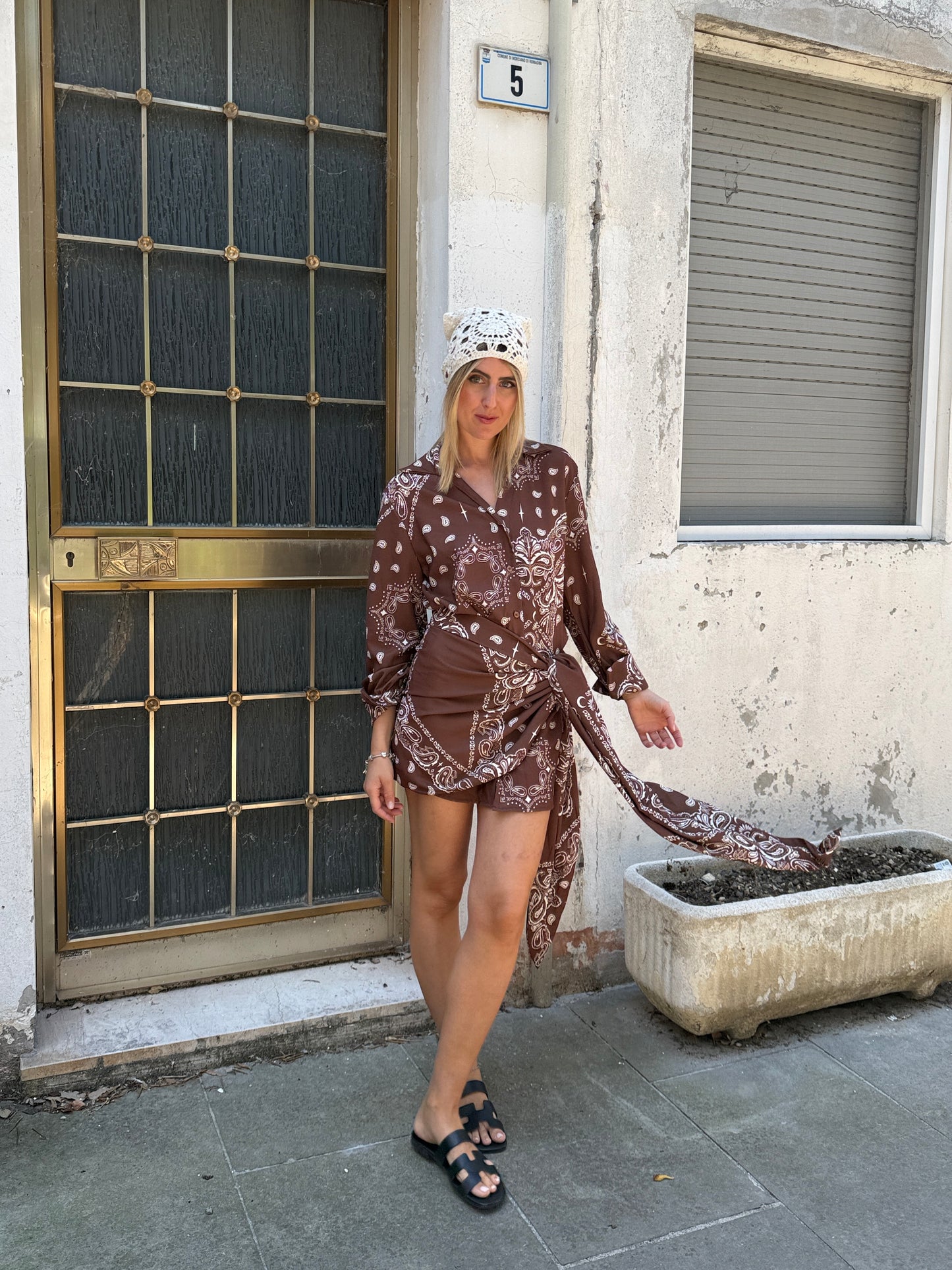 Camicia bandana marrone
