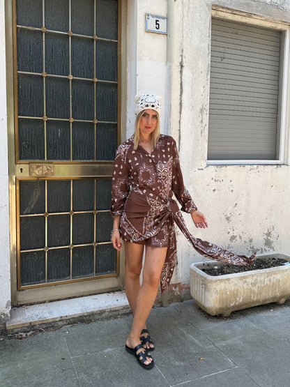 Camicia bandana marrone
