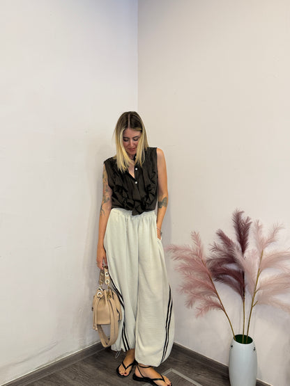 Pantaloni balloon bicolor leggeri