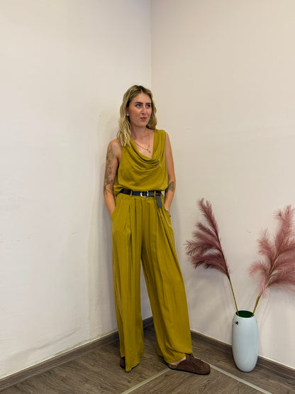 Pantaloni morbidi senape