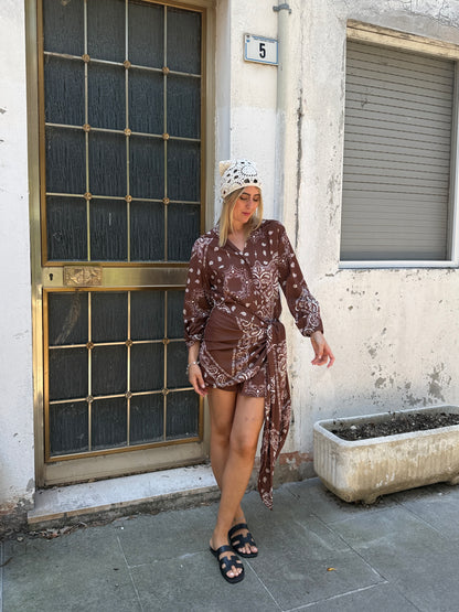 Camicia bandana marrone