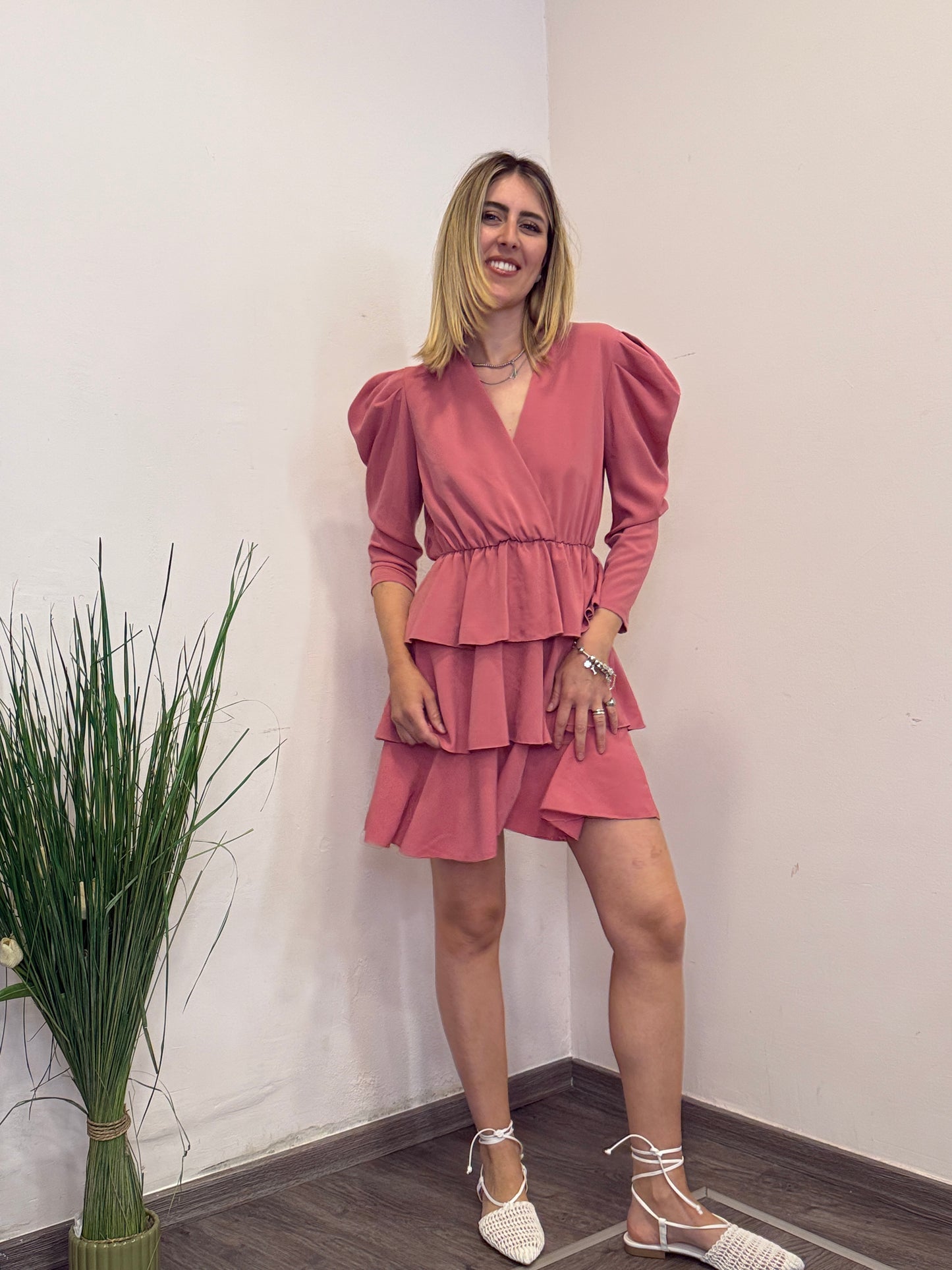 Abito balze pepe rosa