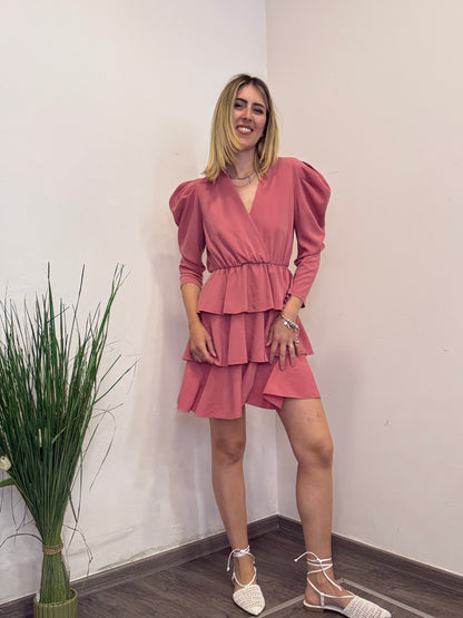 Abito balze pepe rosa