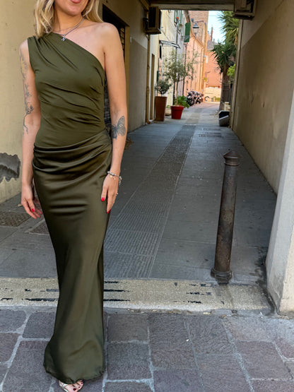Abito cerimonia ac629 verde militare