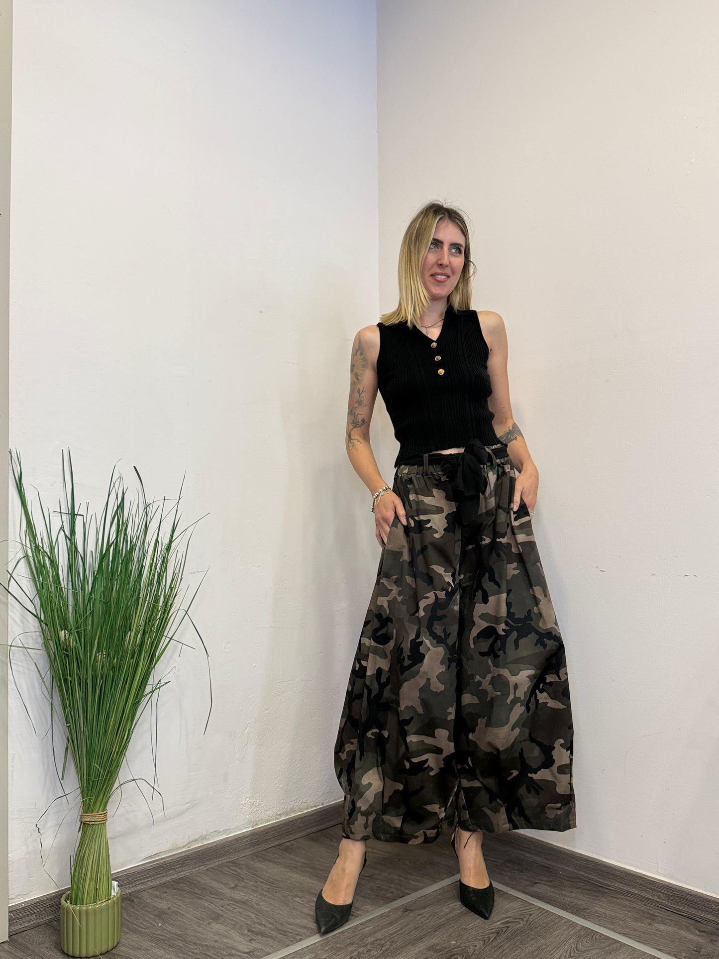 Pantaloni mimetici cotone