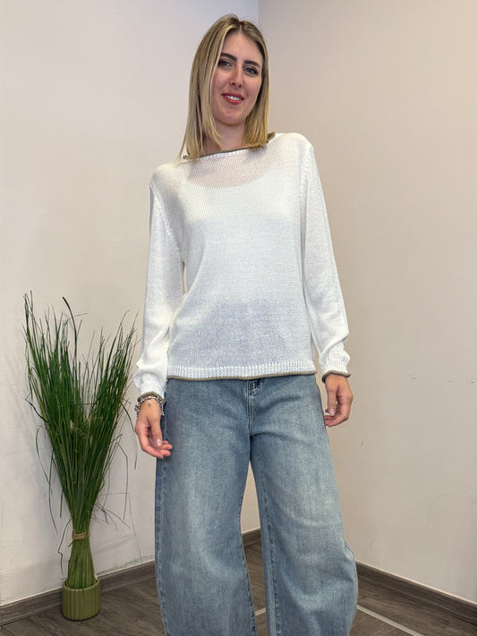Maglia cotone bicolor