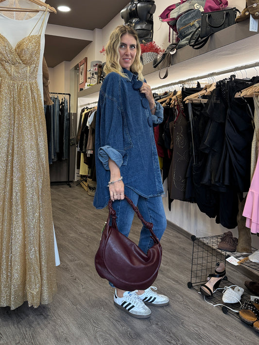 Giacca denim maxi bottoni