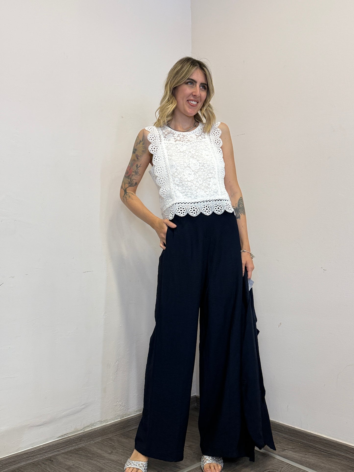 Completo viscosa blu notte