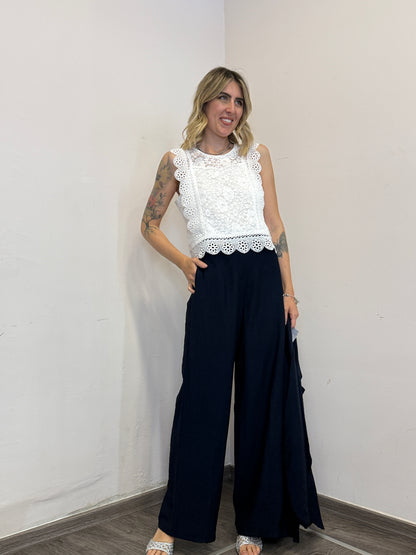 Completo viscosa blu notte