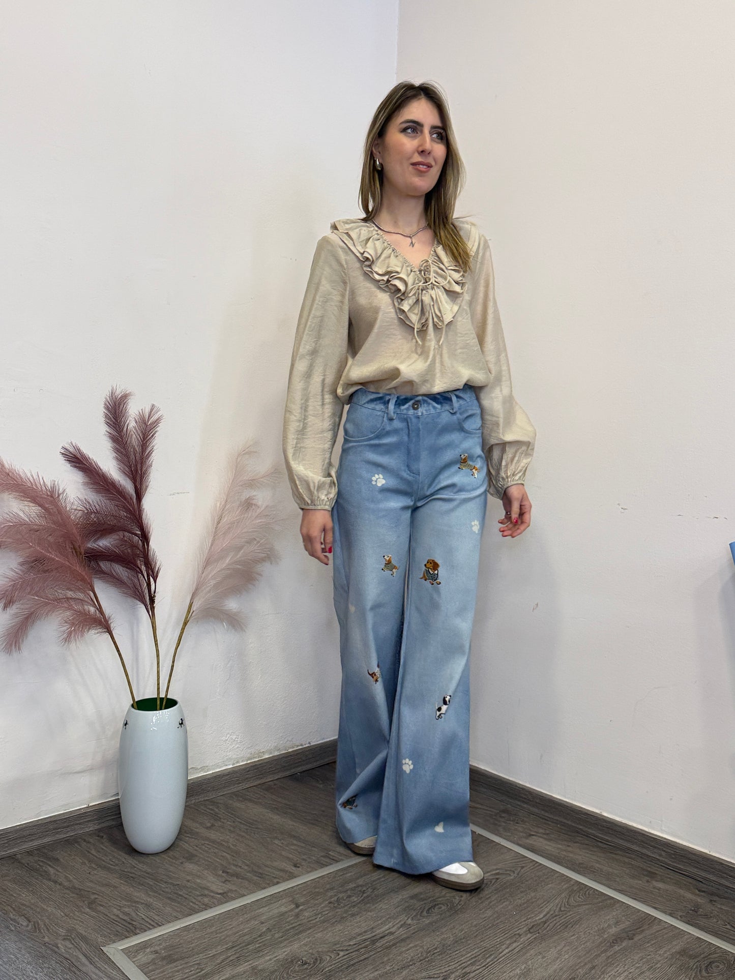 Camicia frappa beige