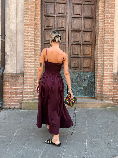 Abito cotone bordeaux
