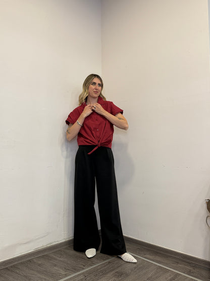 Camicia cotone bordeaux