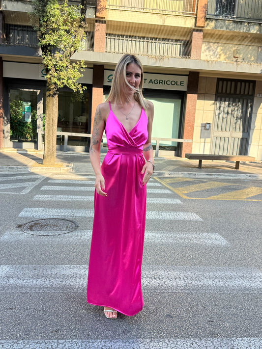 Abito cerimonia ac745 fuxia