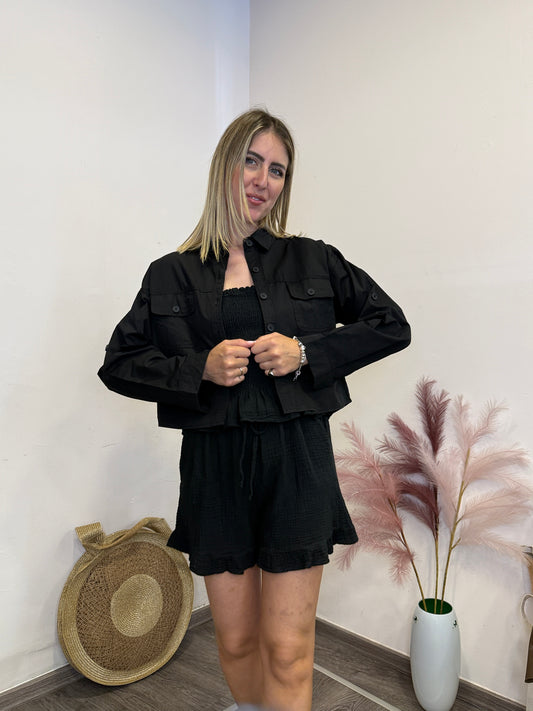 Giacchino crop nero