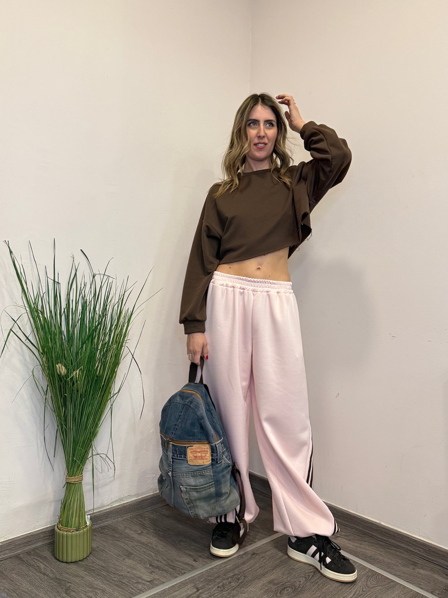 Pantaloni tuta balloon bande