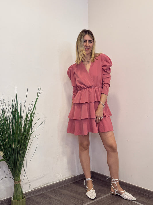 Abito balze pepe rosa