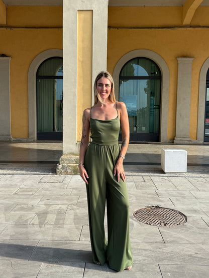 Tuta schiena nuda verde