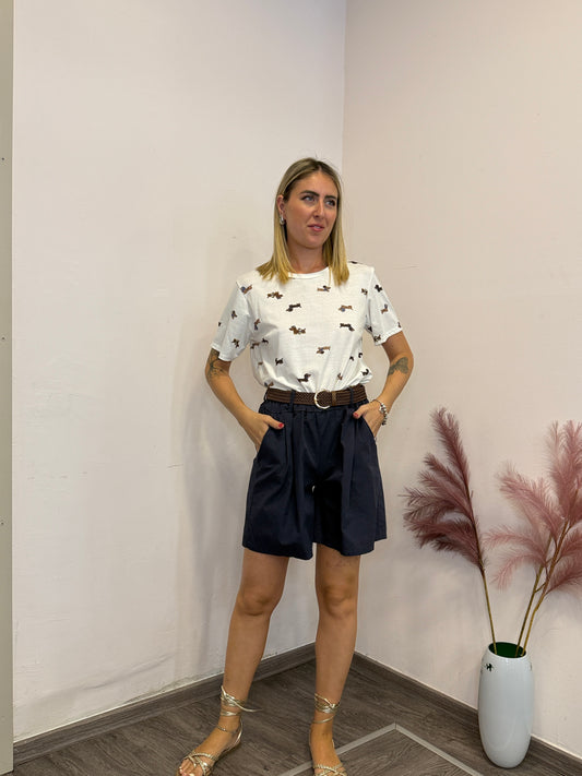 Pantaloncini in cotone blu