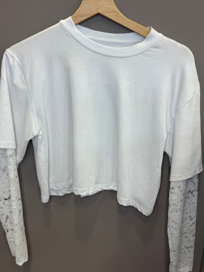 T-shirt pizzo crop tc442