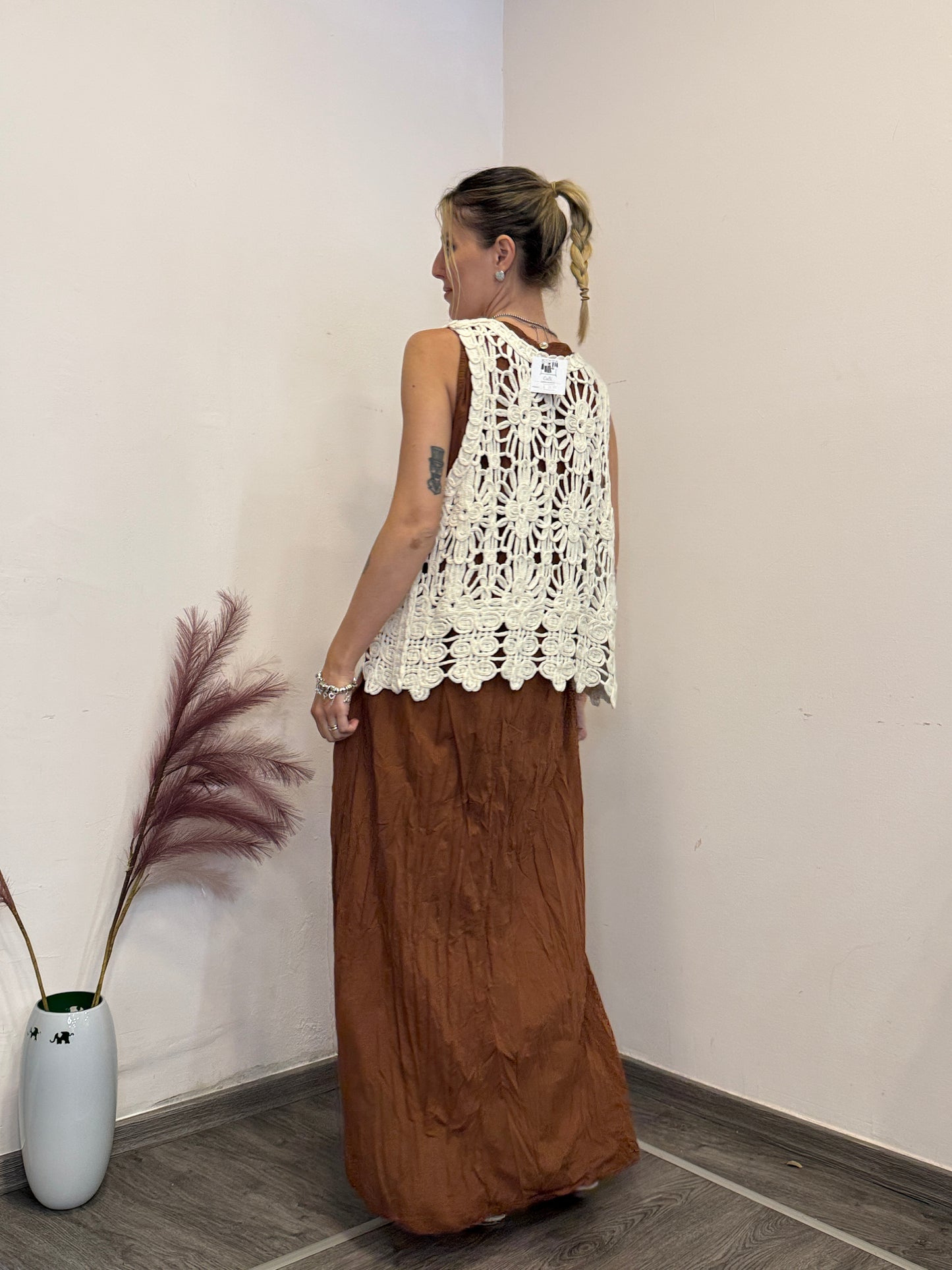 Abito cotone terracotta