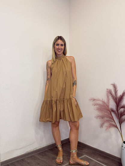 Abito in cotone con balza