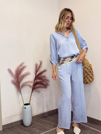 Pantaloni completo comodo azzurro