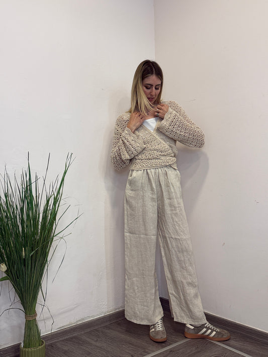 Pantaloni Lino beige