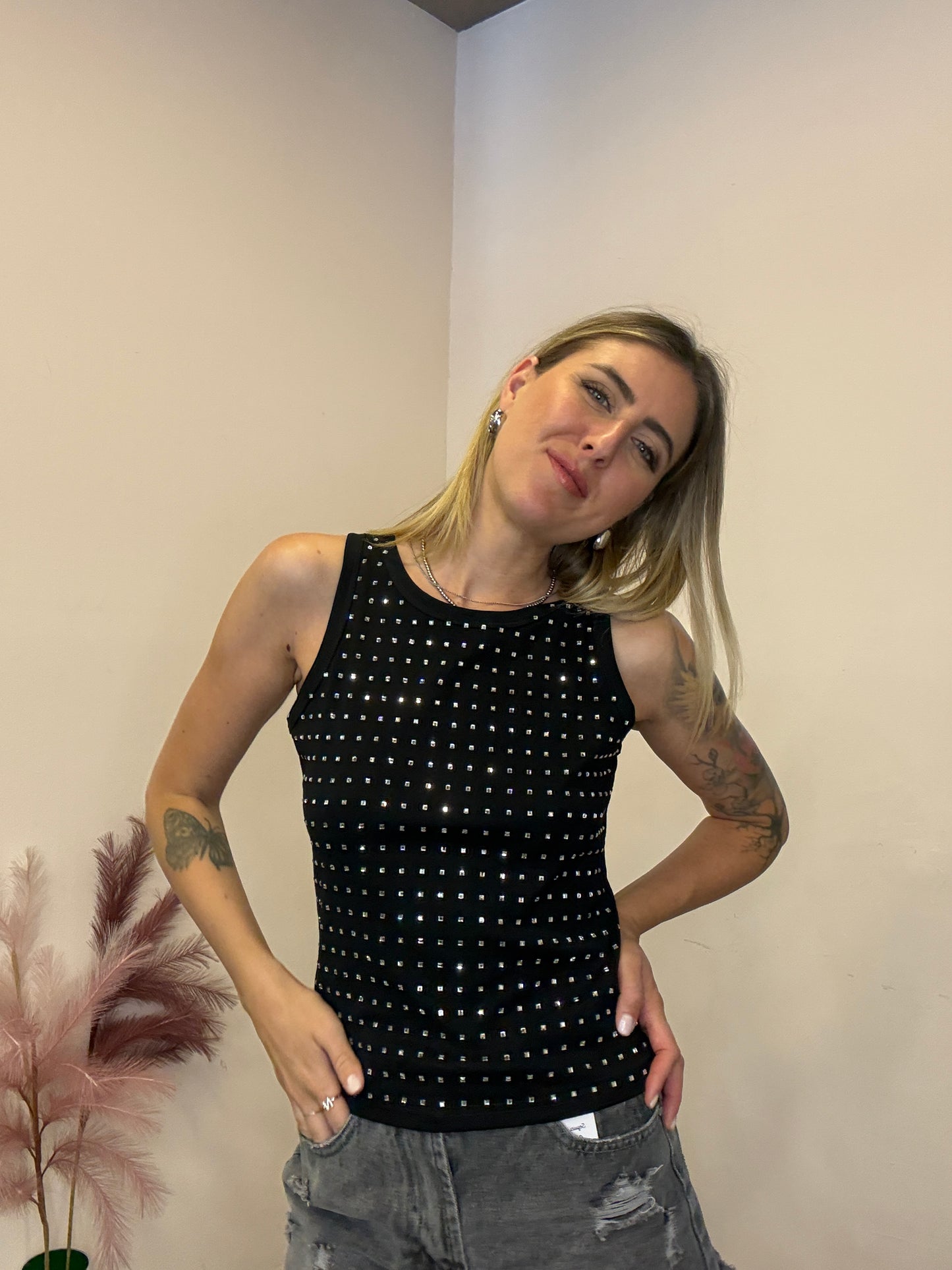 Canotta strass