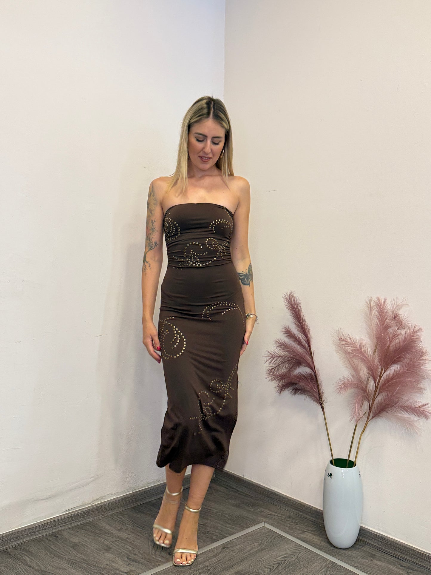 Abito midi brown