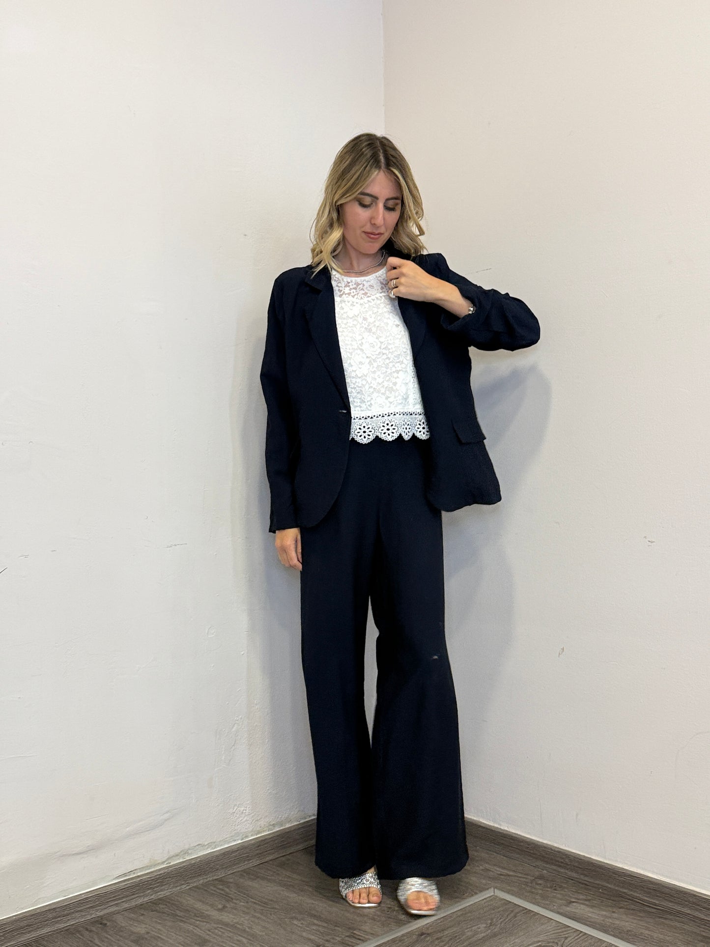 Completo viscosa blu notte