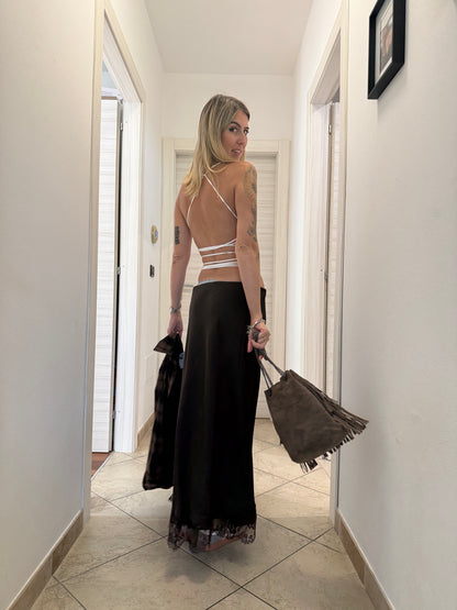 Top con incrocio su schiena