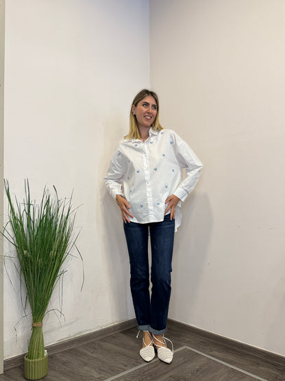 Camicia con cuori azzurri