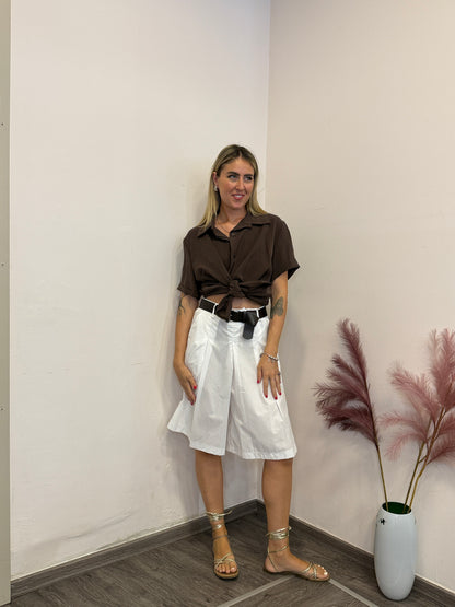 Bermuda maxi cotone bianco