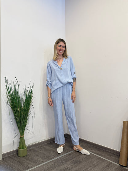 Pantaloni completo comodo azzurro