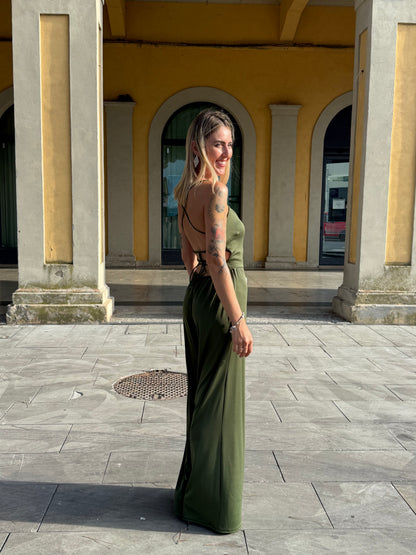 Tuta schiena nuda verde