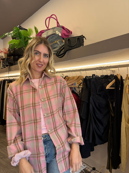 Camicia check rosa