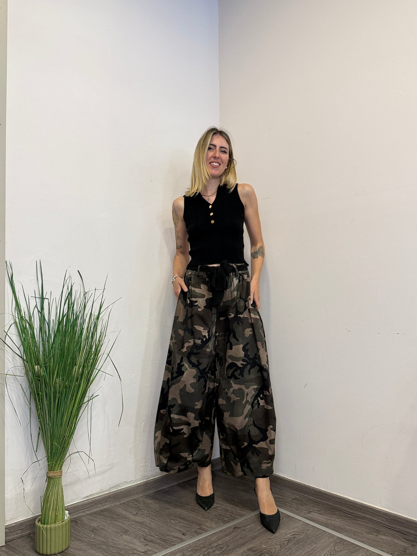 Pantaloni mimetici cotone