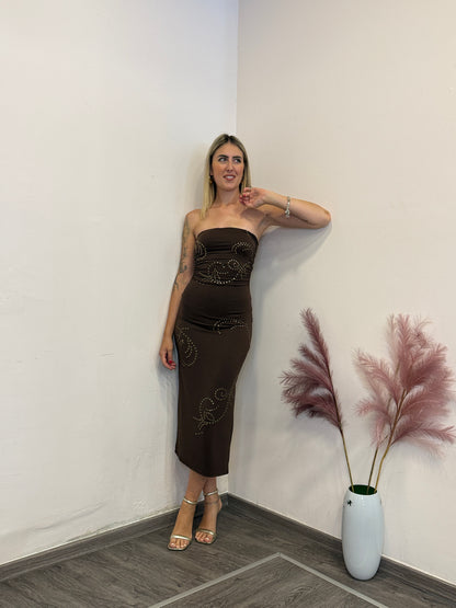Abito midi brown