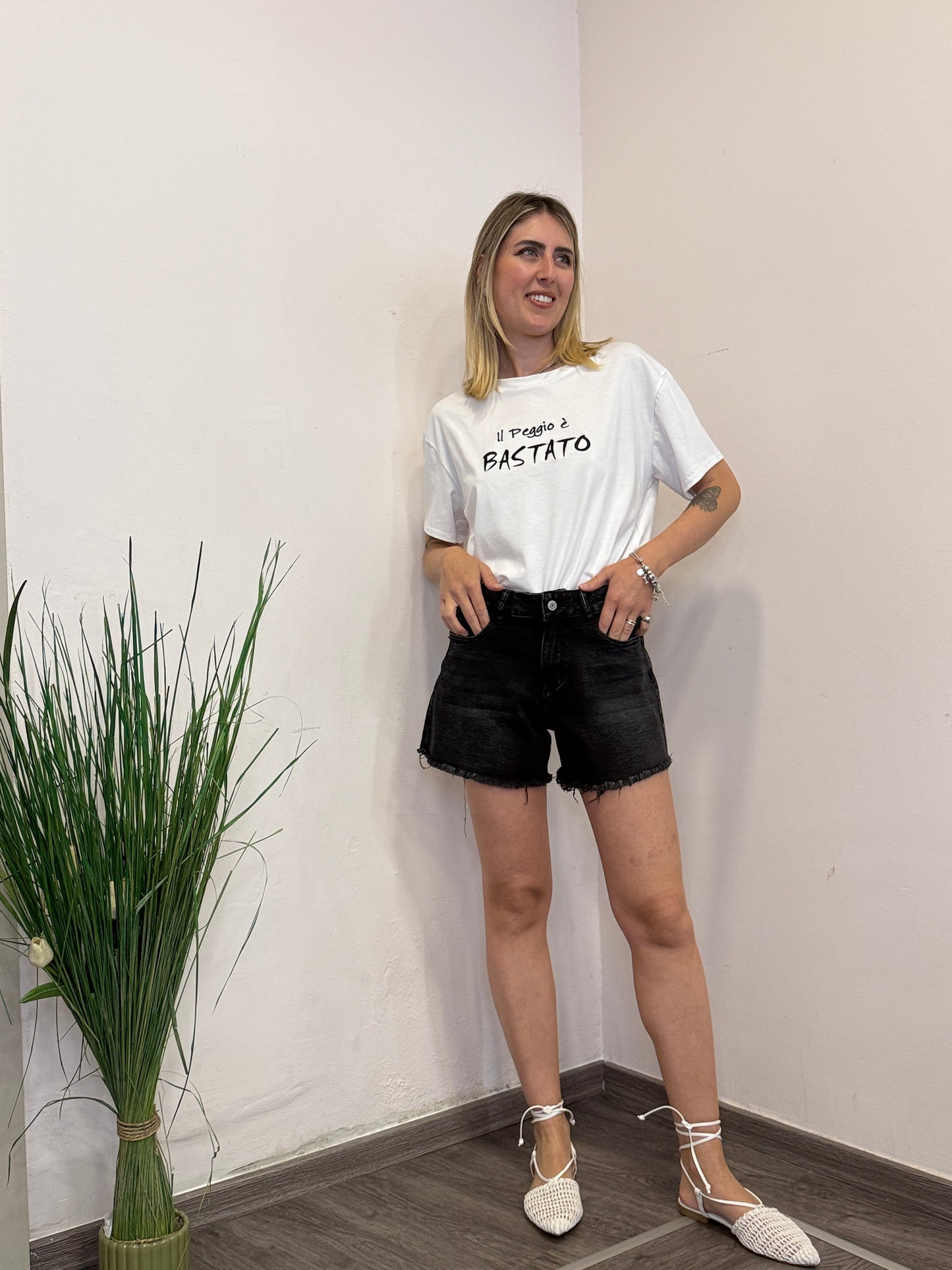 Jeans shorts tasca gioiello