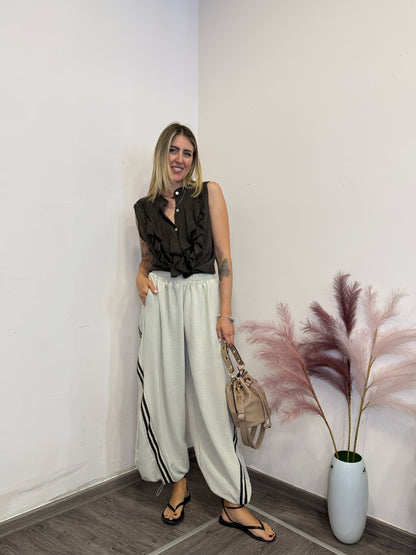 Pantaloni balloon bicolor leggeri