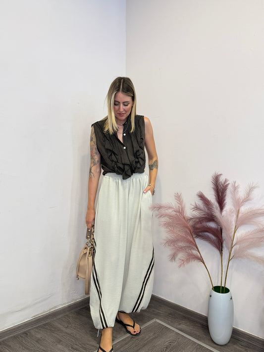 Pantaloni balloon bicolor leggeri