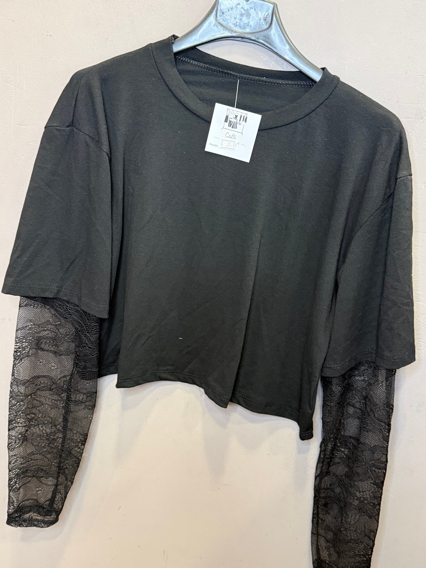 T-shirt pizzo crop tc442