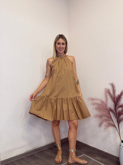 Abito in cotone con balza