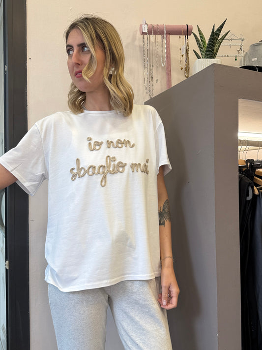 T-shirt IO NON SBAGLIO MAI beige
