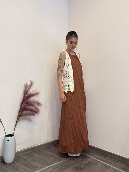 Abito cotone terracotta
