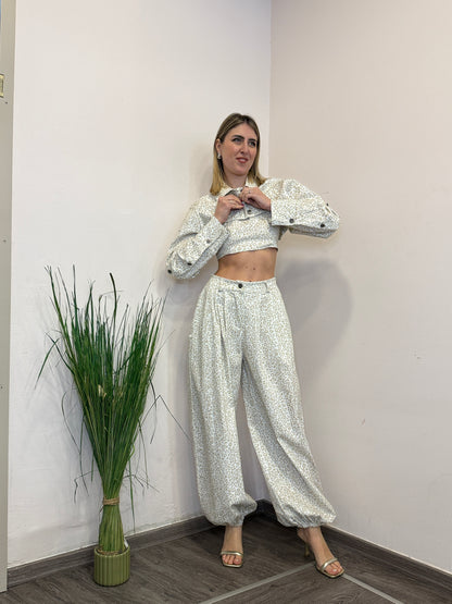 Completo denim animalier